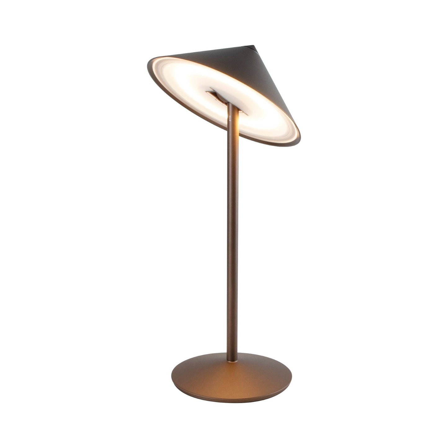 Pina L Outdoor Rechargeable LED Table Lamp in Bronze.
