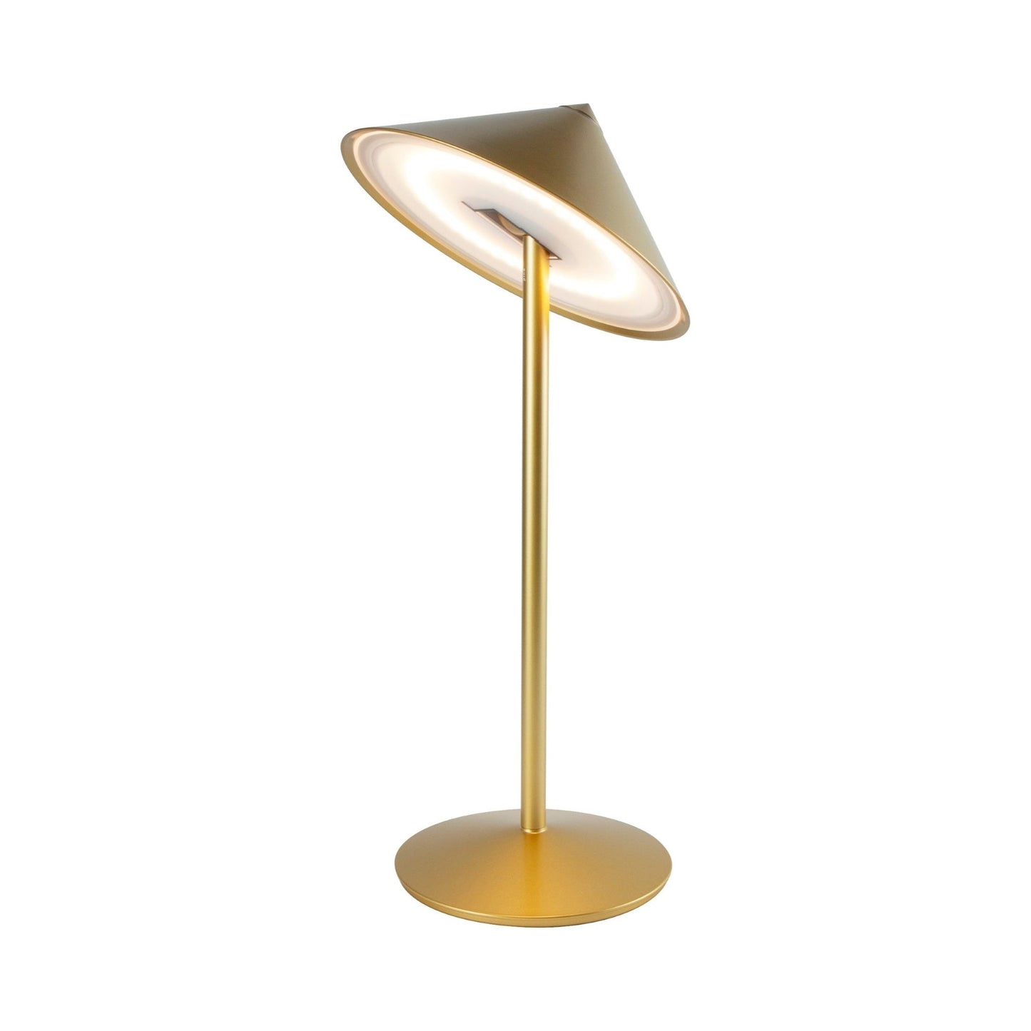 Pina L Outdoor Rechargeable LED Table Lamp in Gold.