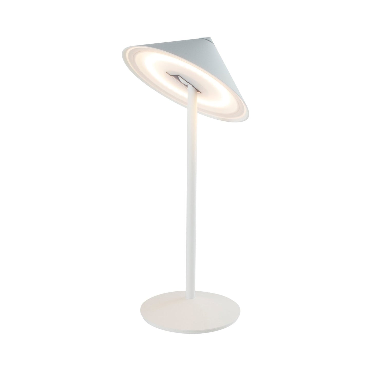 Pina L Outdoor Rechargeable LED Table Lamp in White.