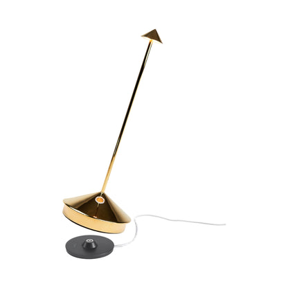 Pina Pro LED Table Lamp in Glossy Gold.