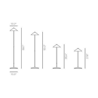 Pina XXL Outdoor Rechargeable LED Floor Lamp - line drawing.