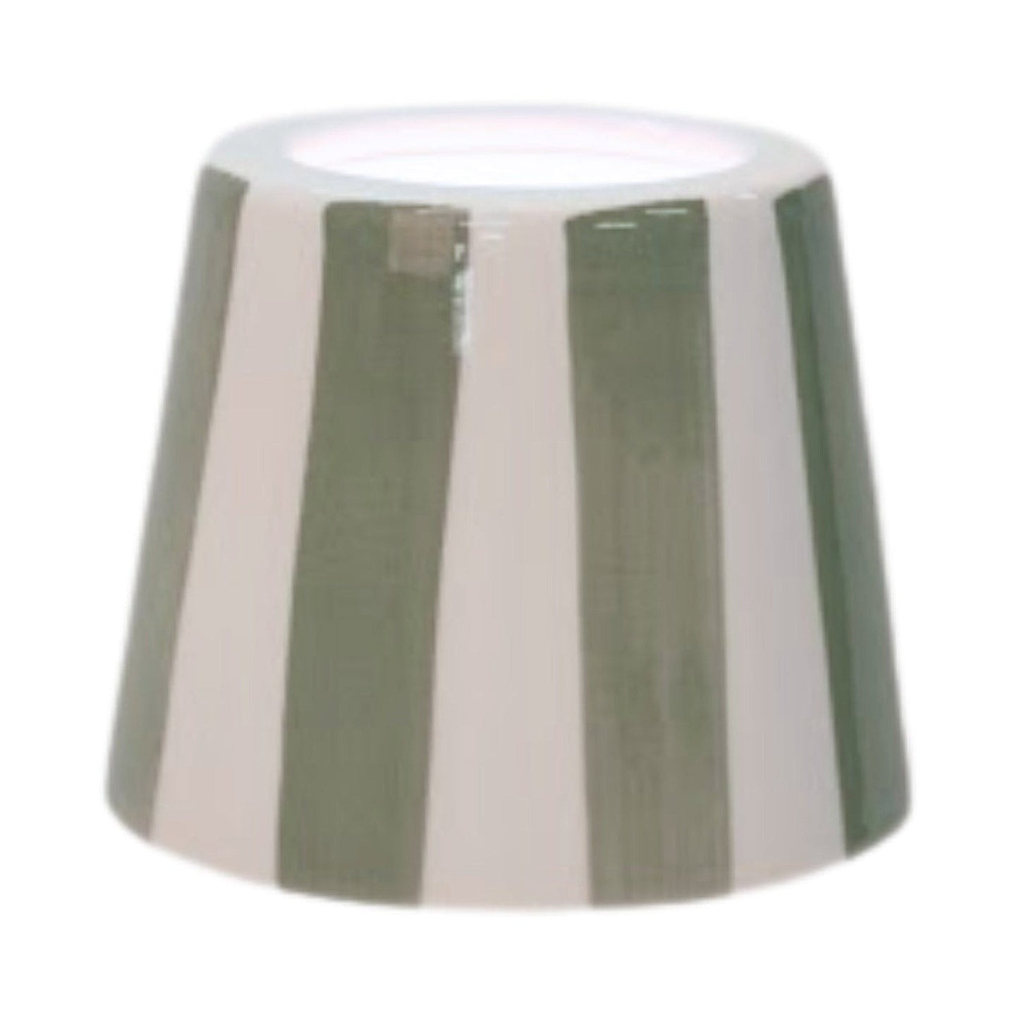 Poldina Ceramic Lamp Shade in Sage Stripes