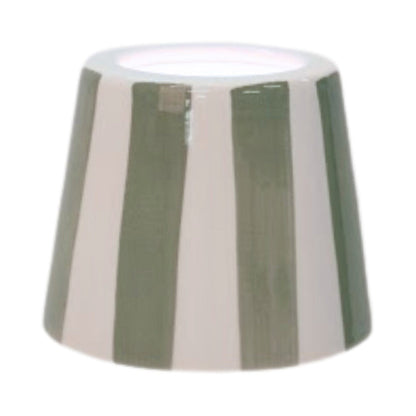 Poldina Ceramic Lamp Shade in Sage Stripes