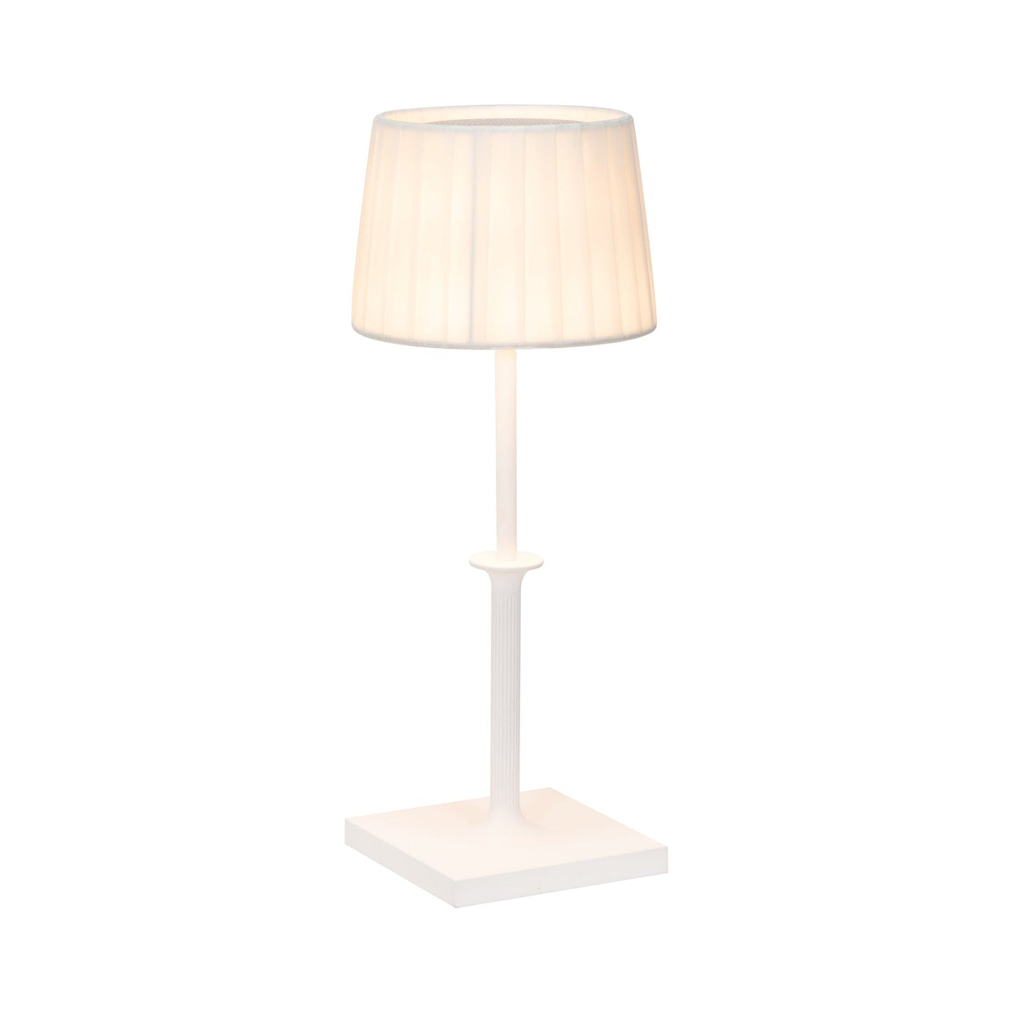 Poldina Classic LED Rechargeable Table Lamp in White.