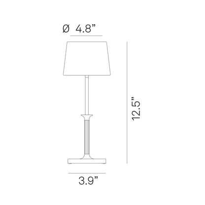 Poldina Classic LED Rechargeable Table Lamp - line drawing.