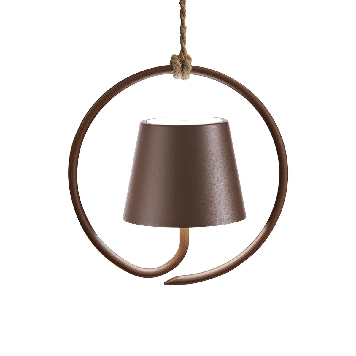 Poldina Magnetic Outdoor LED Rechargeable Pendant Light in Rust.