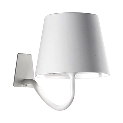 Poldina Magnetic Outdoor LED Rechargeable Wall Light with Mounting Bracket in White.