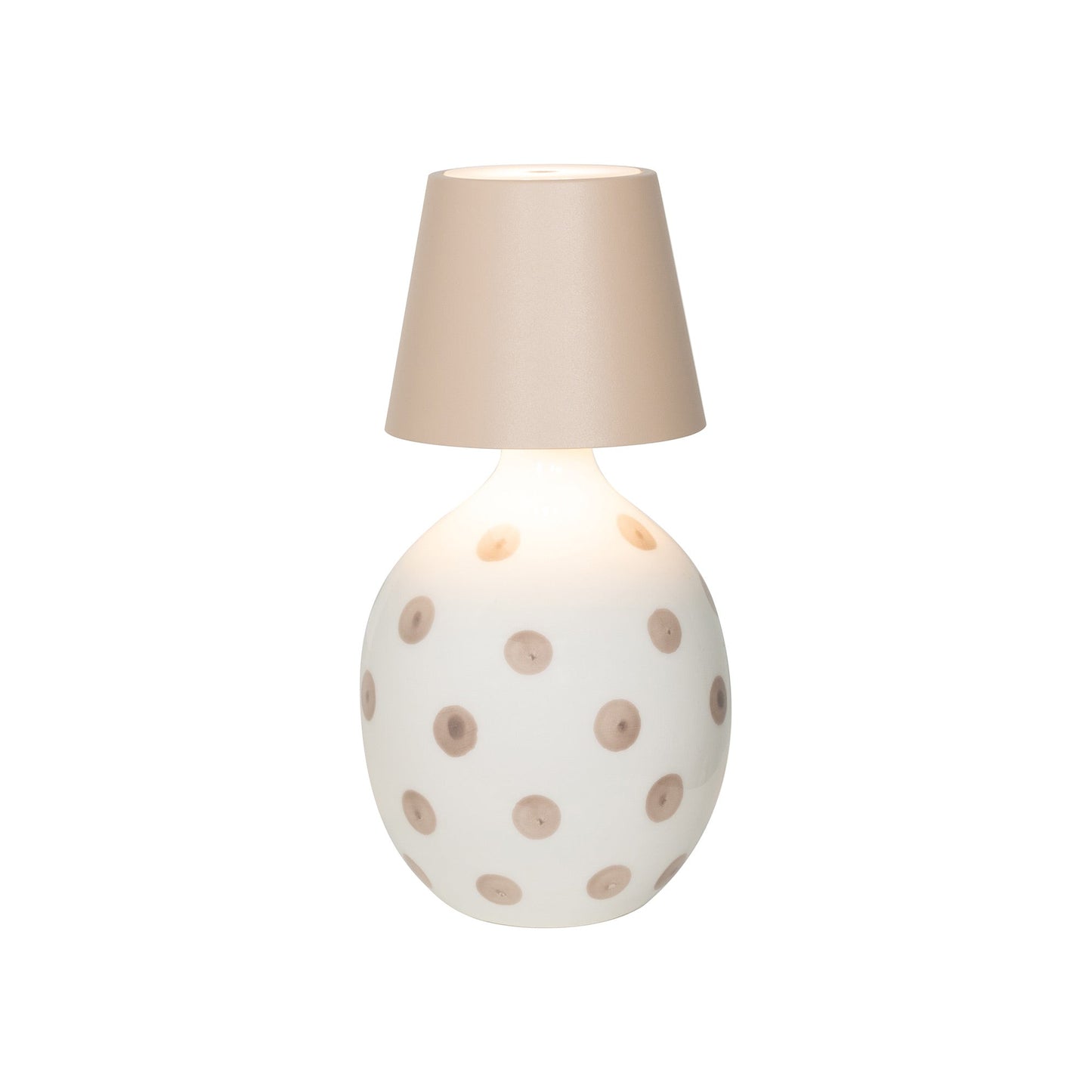 Poldina Pro Lido Bottle Outdoor Rechargeable LED Table Lamp in Sand/Sand Dots.