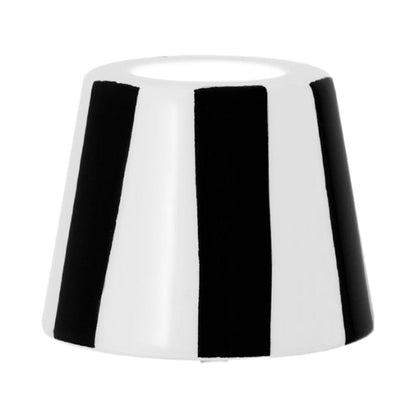 Poldina Pro Micro Ceramic Outdoor Lamp Shade in Lido Black Stripes.