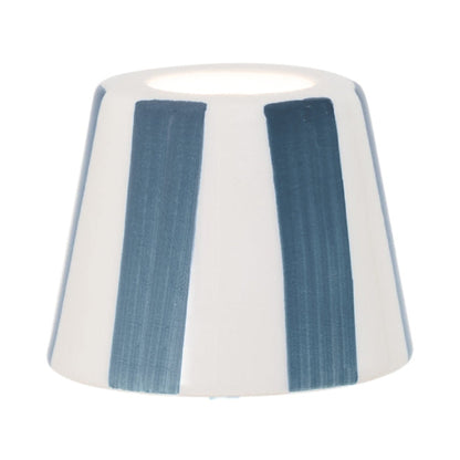 Poldina Pro Micro Ceramic Outdoor Lamp Shade in Lido Gray Stripes.