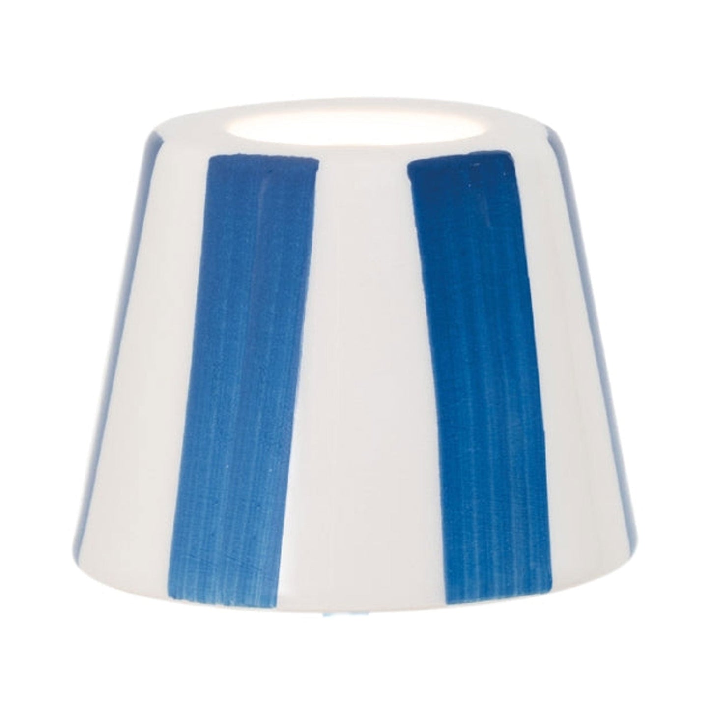 Poldina Pro Micro Ceramic Outdoor Lamp Shade in Lido Light Blue Stripes.