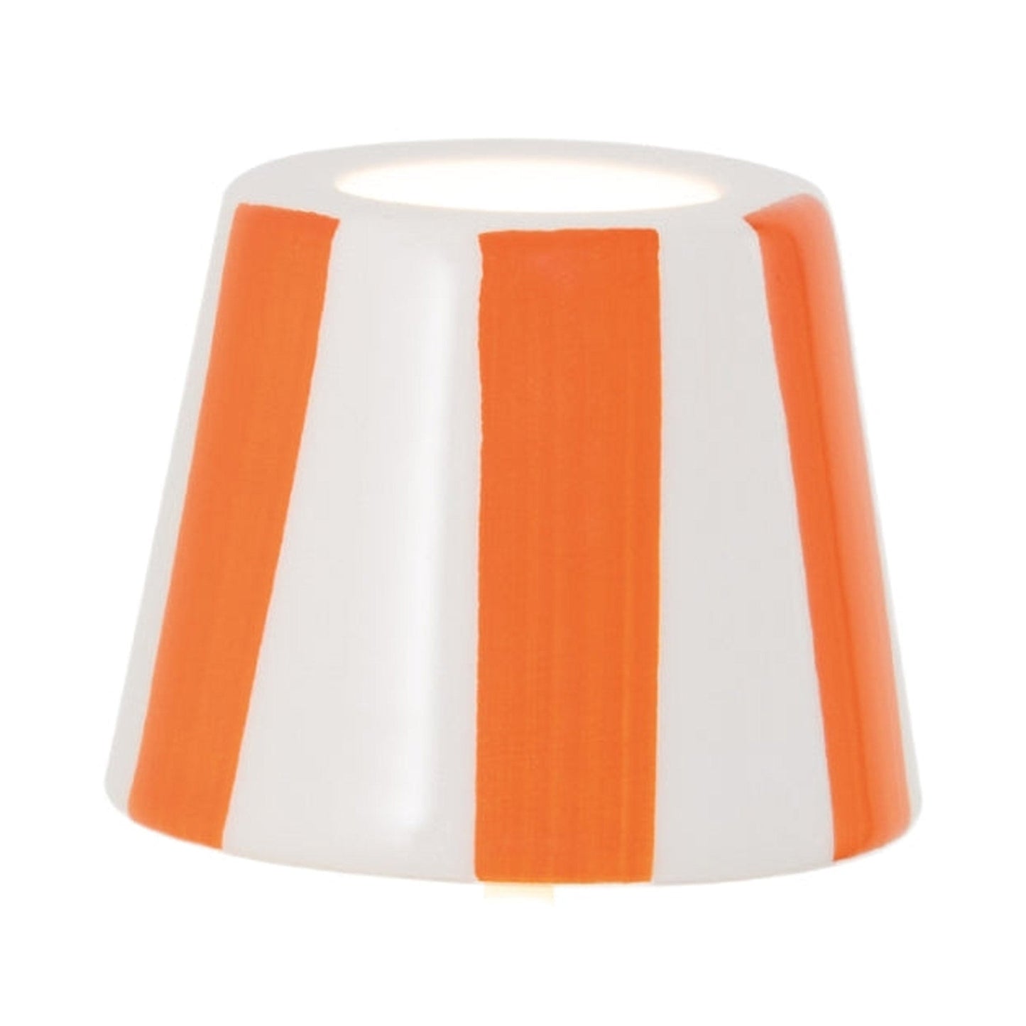 Poldina Pro Micro Ceramic Outdoor Lamp Shade in Lido Orange Stripes.