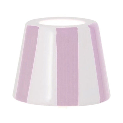 Poldina Pro Micro Ceramic Outdoor Lamp Shade in Lido Pink Stripes.