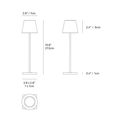 Poldina Pro Micro Lido Outdoor LED Rechargeable Table Lamp - line drawing.