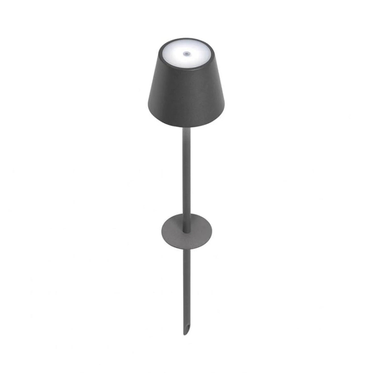 Poldina Pro Peg Outdoor Rechargeable LED Table Lamp in Dark Grey.