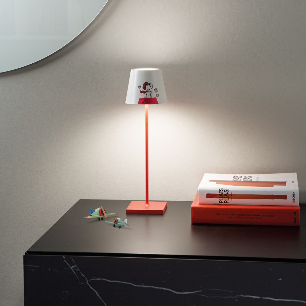 Poldina X Peanuts LED Table Lamp in living room.