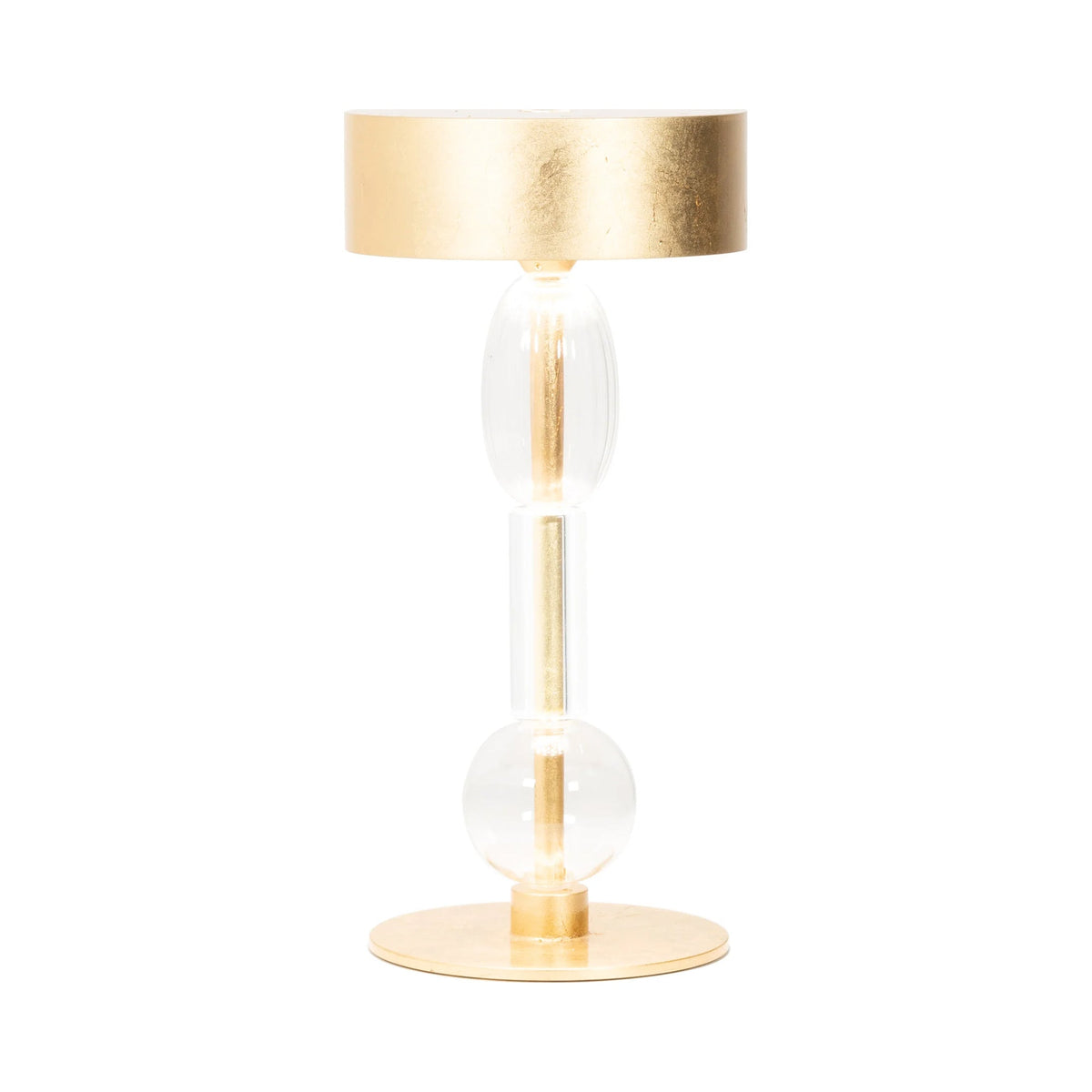 Royal Family LED Rechargeable Table Lamp in Gold Leaf/Clear Glass.