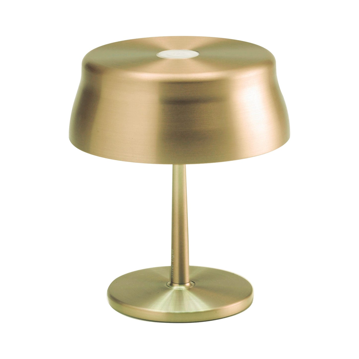 Sister Light Wi-Fi Mini Outdoor Rechargeable LED Table Lamp in Anodized Gold.
