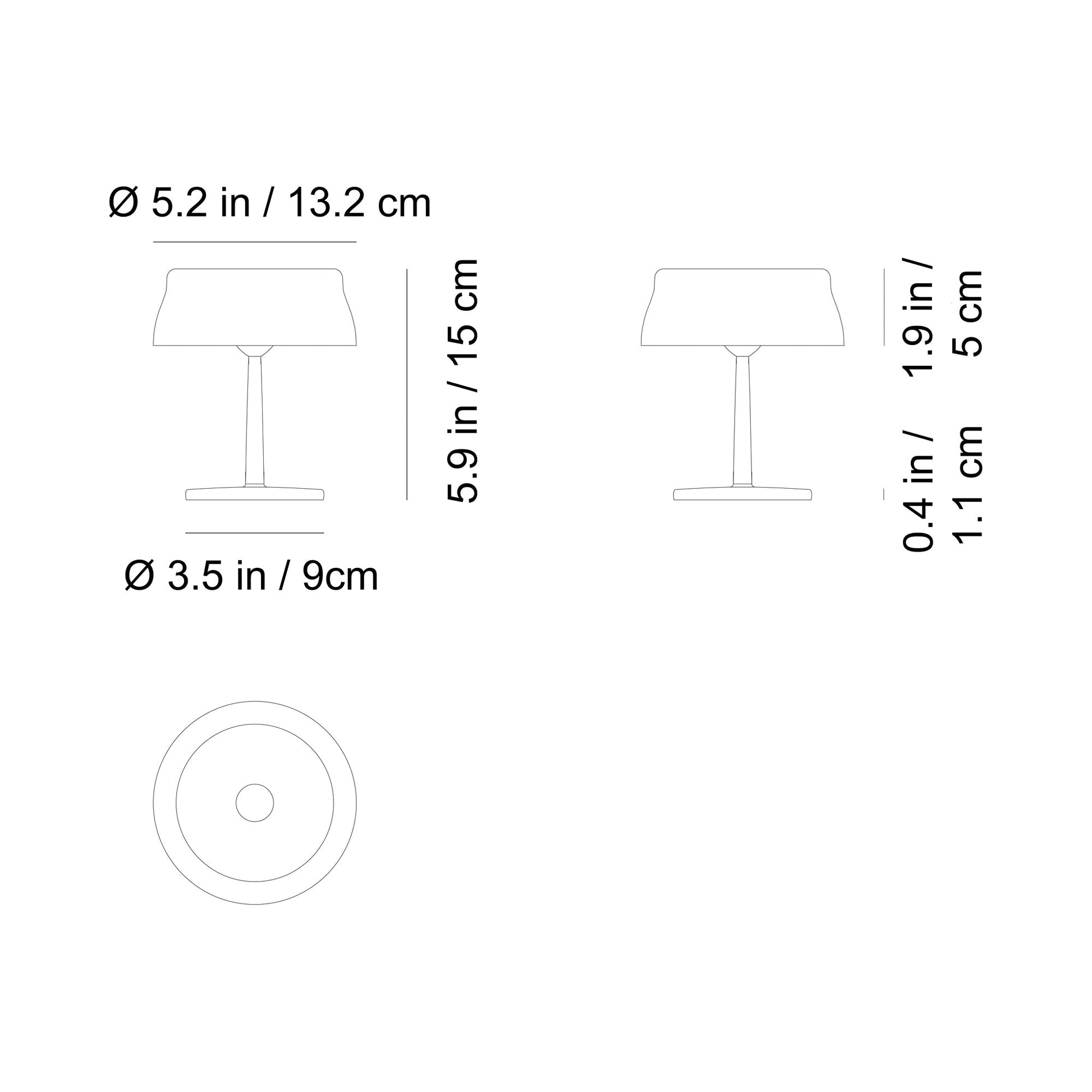 Sister Light Wi-Fi Mini Outdoor Rechargeable LED Table Lamp - line drawing.