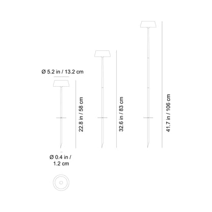 Sister Light Wi-Fi Outdoor Rechargeable LED Floor Lamp - line drawing.