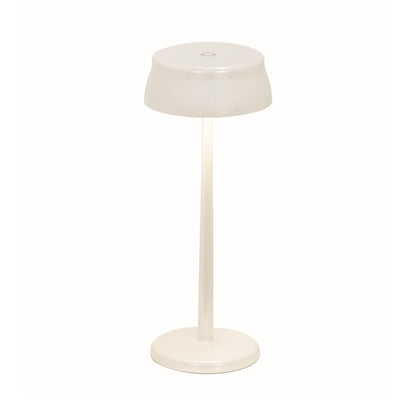 Sister Light Wi-Fi Outdoor Rechargeable LED Table Lamp in Pearl White.