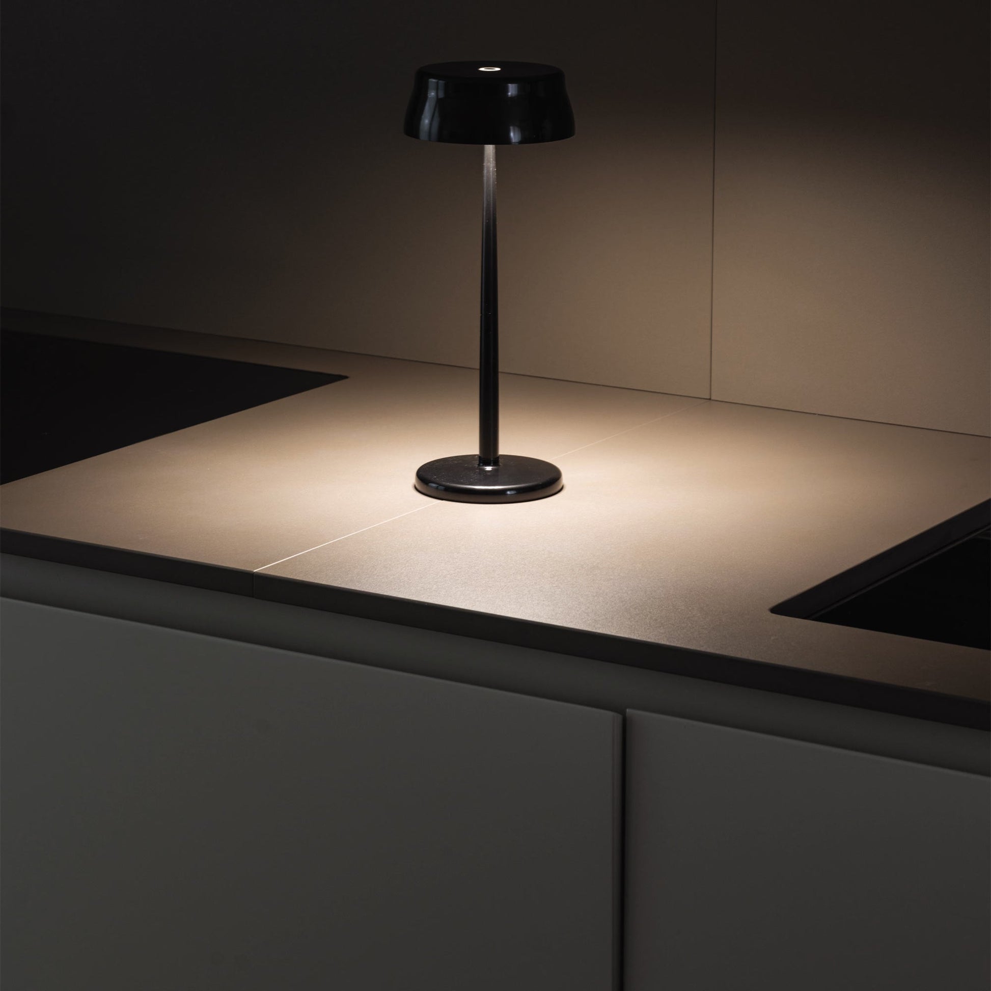 Sister Light Wi-Fi Outdoor Rechargeable LED Table Lamp in living room.