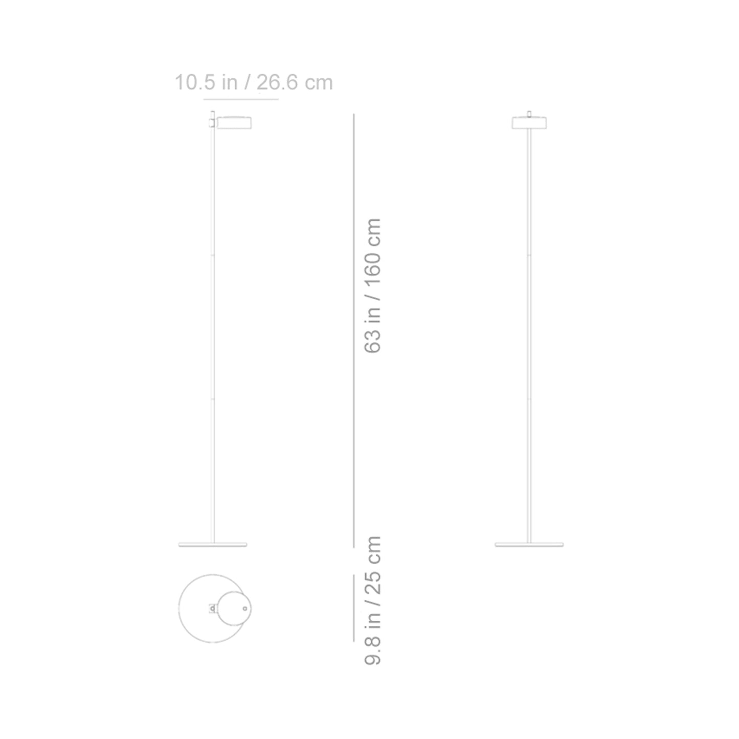 Super O Outdoor Rechargeable LED Floor Lamp - line drawing.