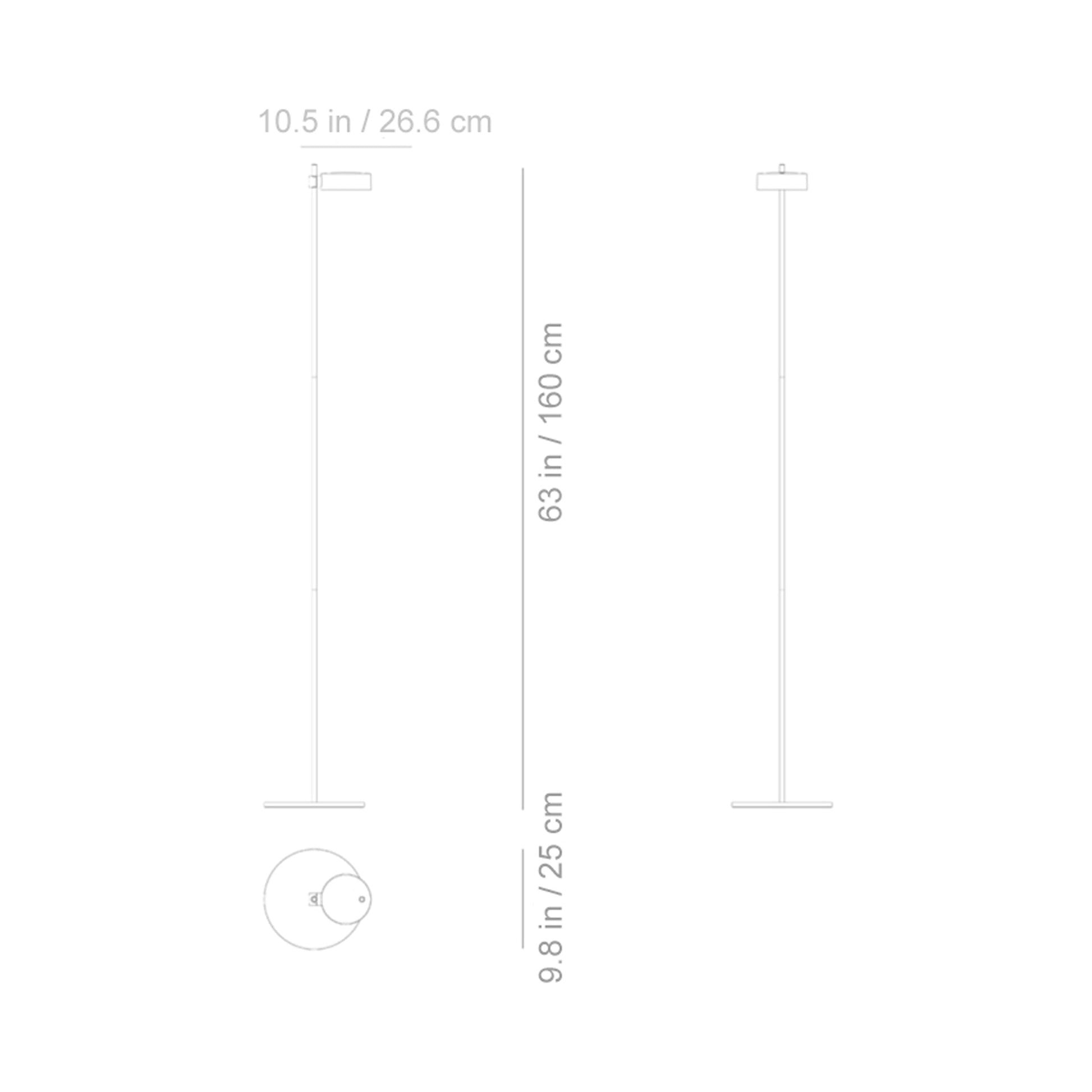 Super O Outdoor Rechargeable LED Floor Lamp - line drawing.