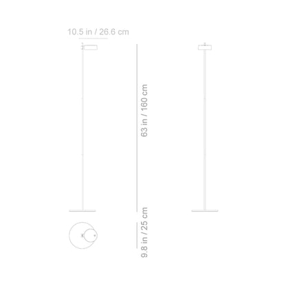 Super O Outdoor Rechargeable LED Floor Lamp - line drawing.