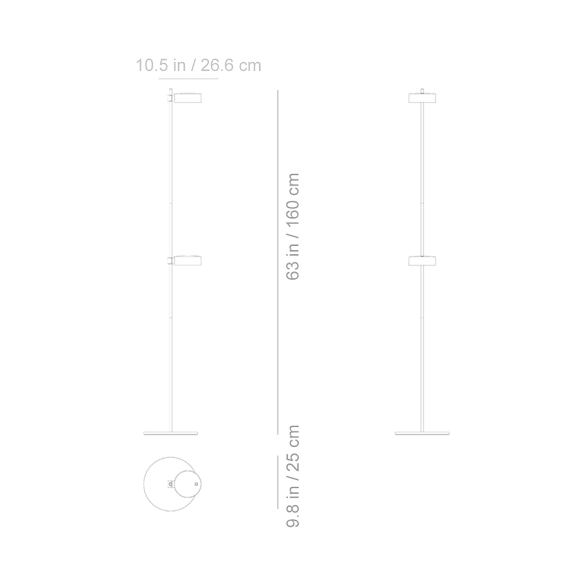 Super O Outdoor Rechargeable LED Floor Lamp - line drawing.