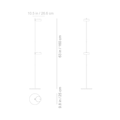 Super O Outdoor Rechargeable LED Floor Lamp - line drawing.
