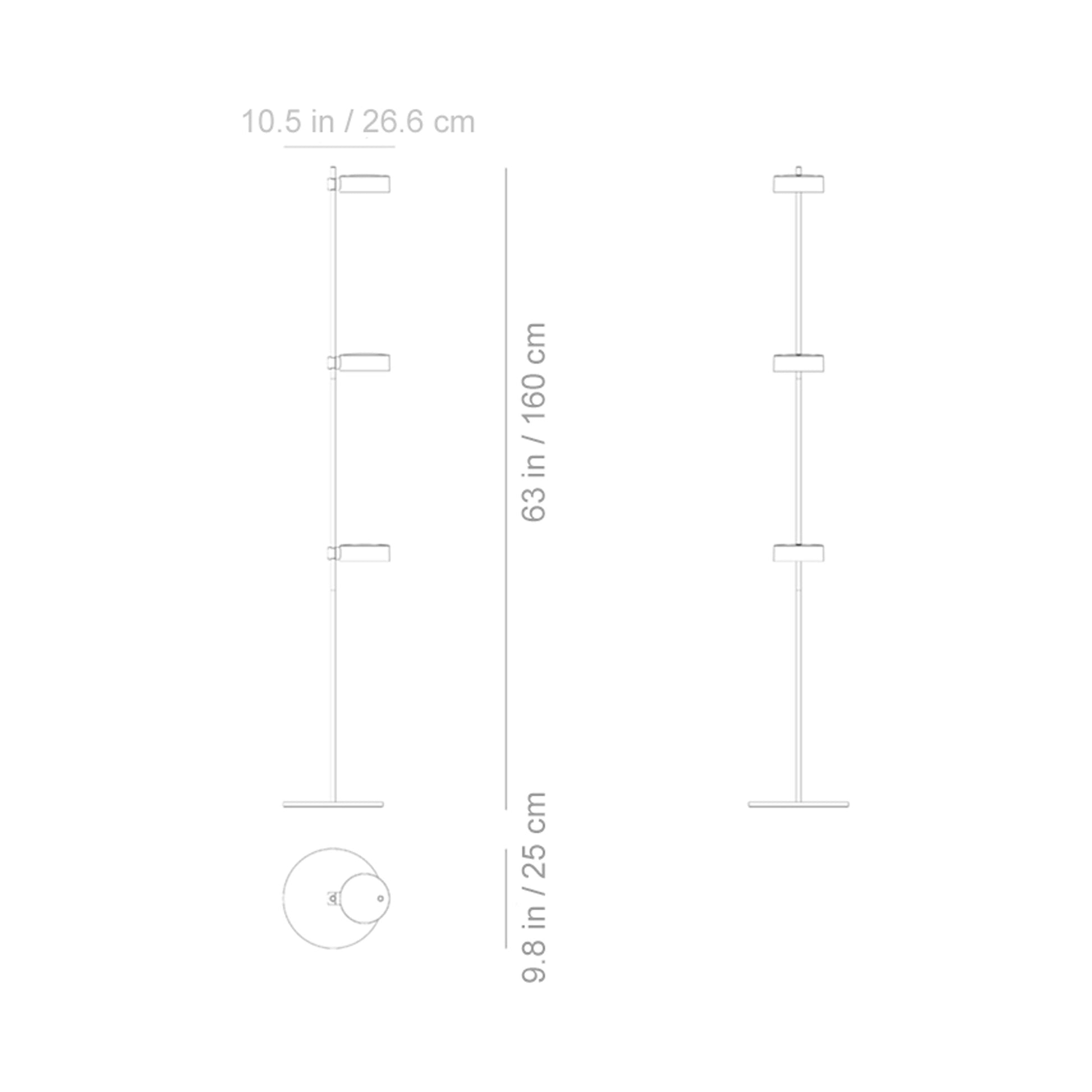 Super O Outdoor Rechargeable LED Floor Lamp - line drawing.