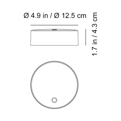 Super O Outdoor Rechargeable LED Light Module - line drawing.