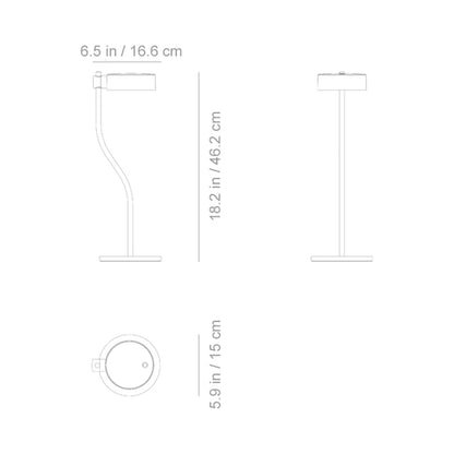 Super O Outdoor Rechargeable LED Table Lamp - line drawing.