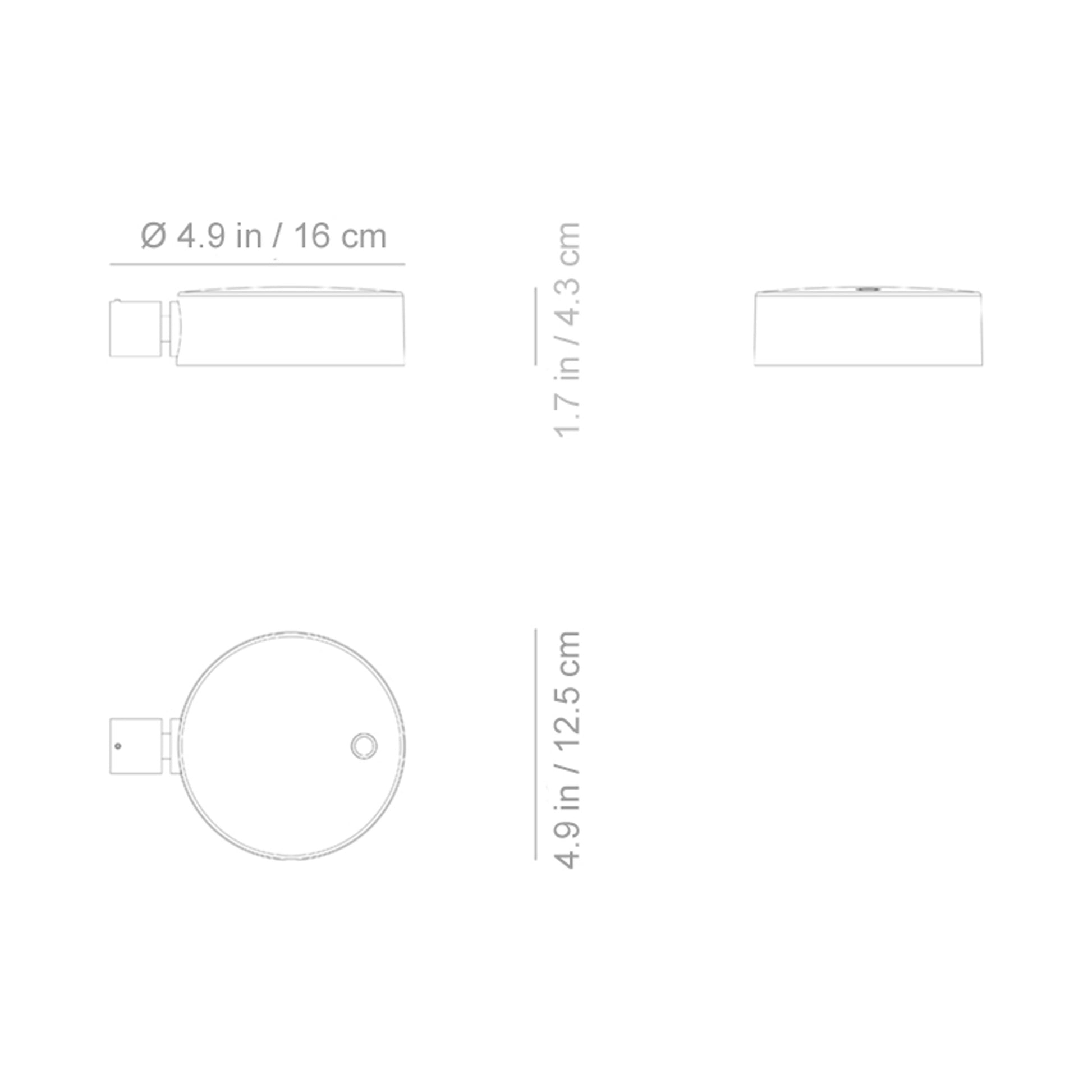 Super O Outdoor Rechargeable LED Wall Light - line drawing.
