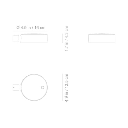 Super O Outdoor Rechargeable LED Wall Light - line drawing.