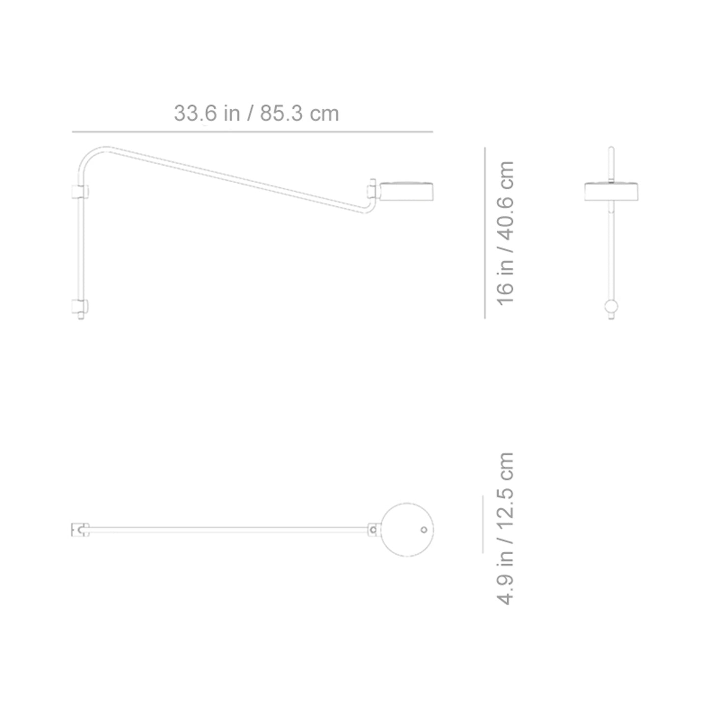 Super O Outdoor Rechargeable LED Wall Light - line drawing.