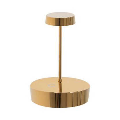 Swap Pro Mini Outdoor Rechargeable LED Table Lamp in Glossy Gold.