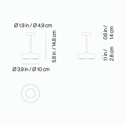 Swap Pro Mini Outdoor Rechargeable LED Table Lamp - line drawing.