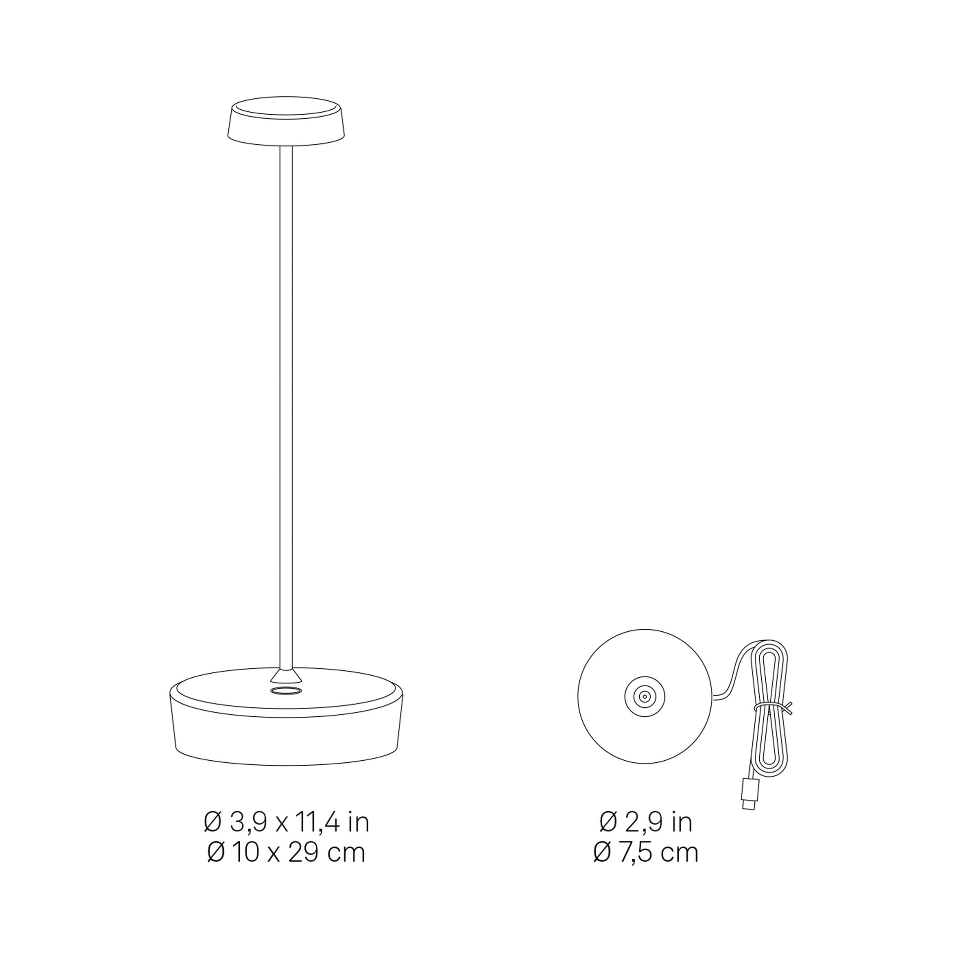 Swap Pro Outdoor Rechargeable LED Table Lamp - line drawing.