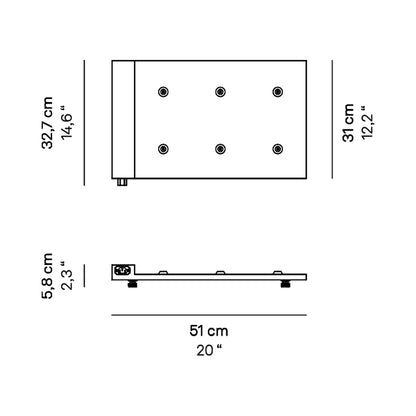 6-Lamp Charging Carpet - line drawing.