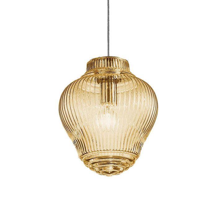 Bonnie & Clyde Pendant Light in Amber (Clyde Shape).