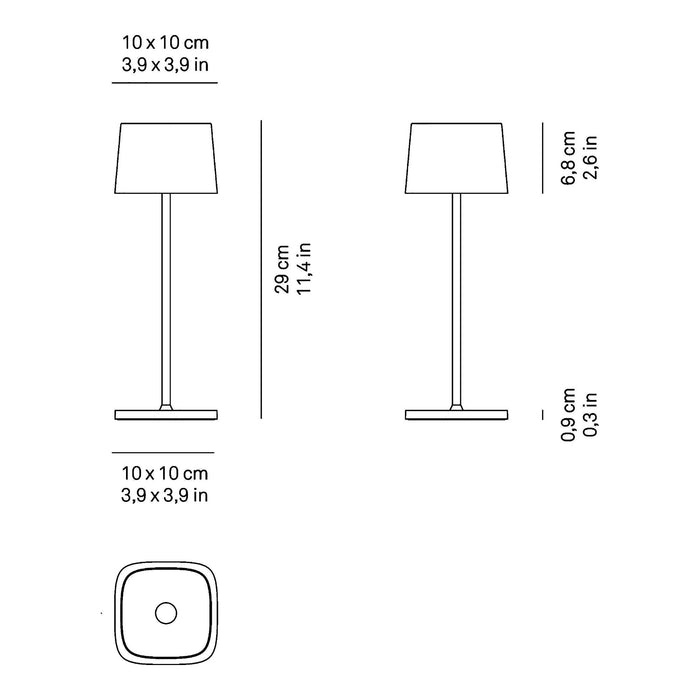 Ofelia LED Table Lamp - line drawing.