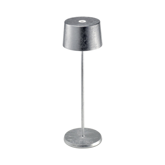 Olivia Pro LED Table Lamp in Silver Leaf.