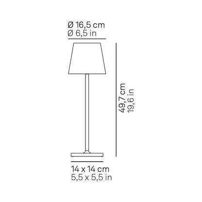 Poldina L LED Desk Lamp - line drawing.