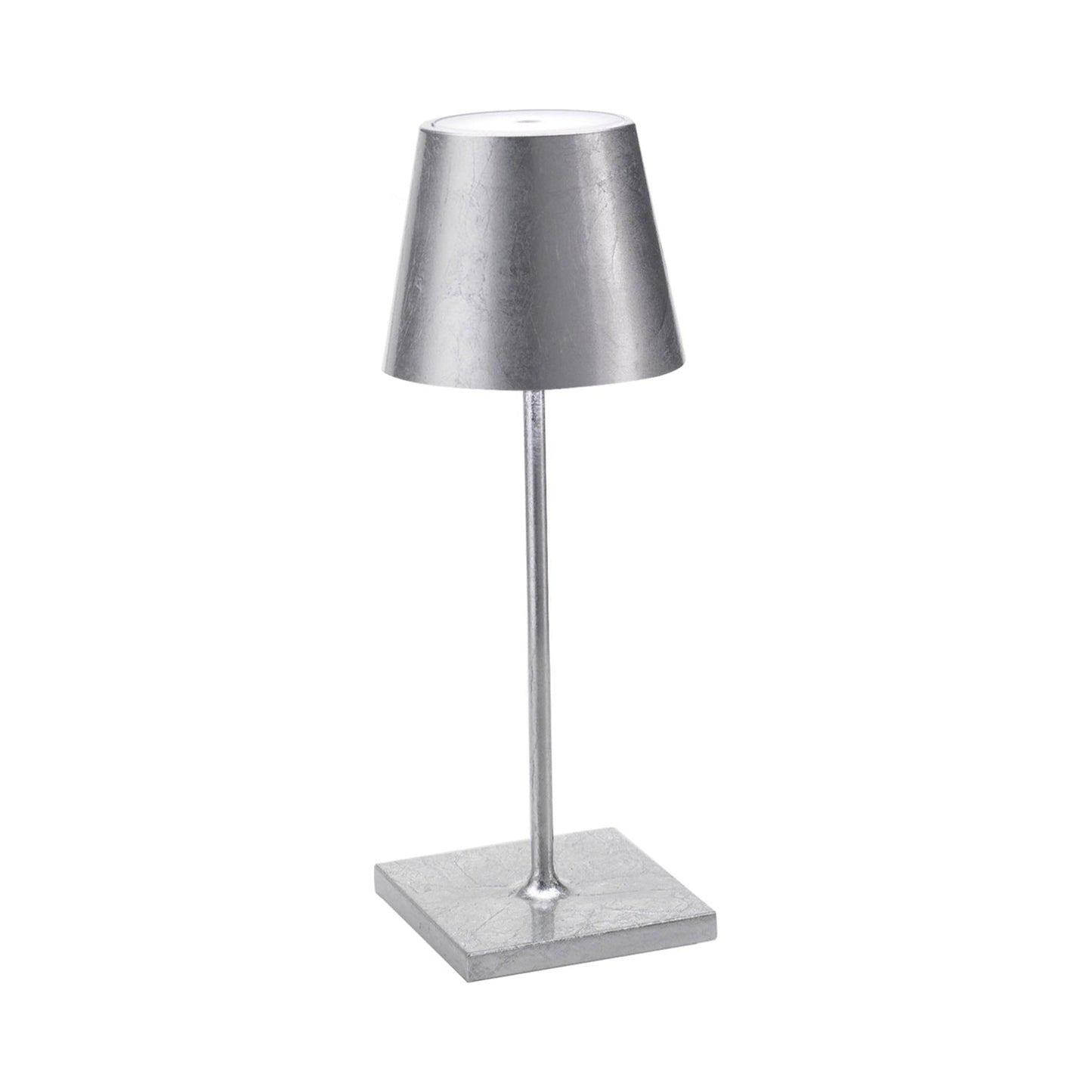 Poldina Pro Mini LED Table Lamp in Silver Leaf.