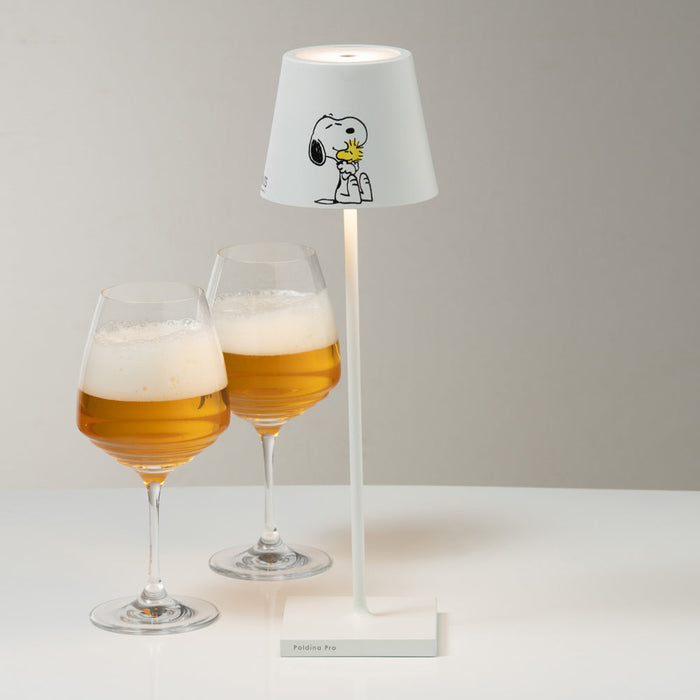 Poldina X Peanuts LED Table Lamp in living room.
