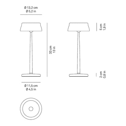 Sister LED Portable Table Lamp - line drawing.