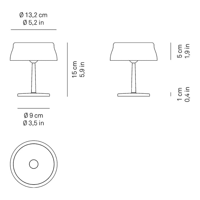 Sister Light Mini LED Table Lamp - line drawing.