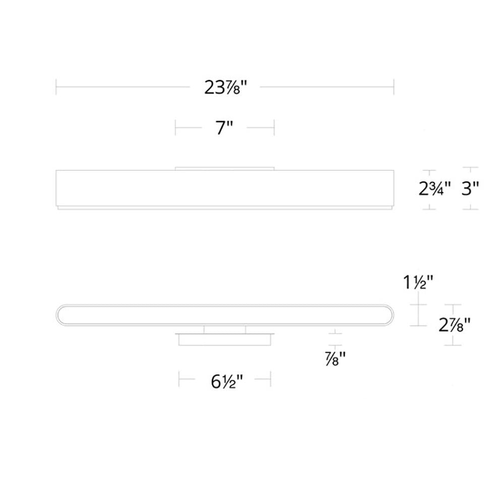 0 to 60 LED Bath Vanity Light- line drawing.